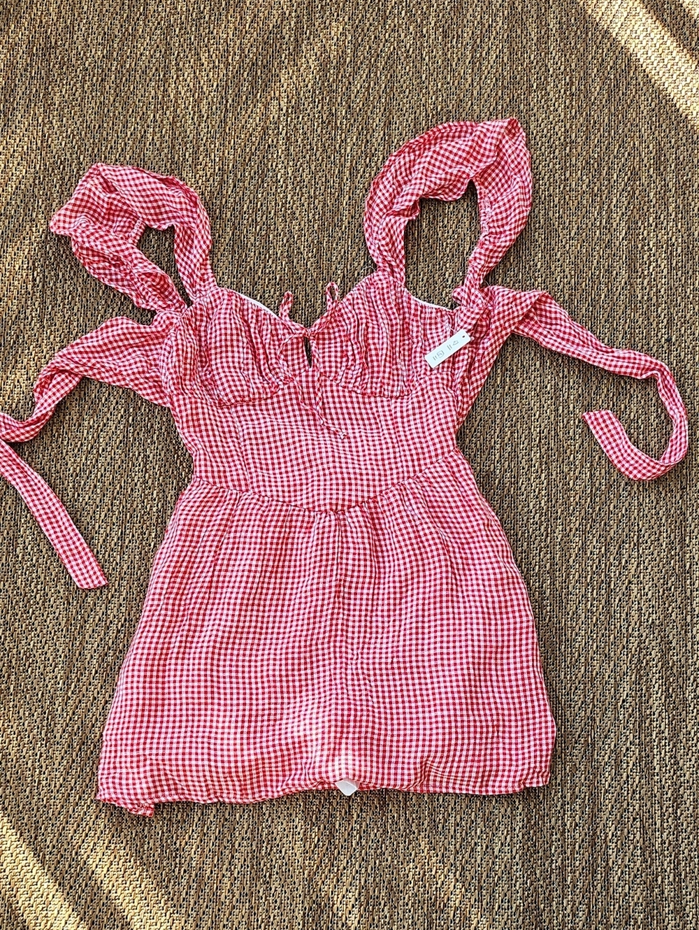 Hollister Red Gingham Tie Back Sundress